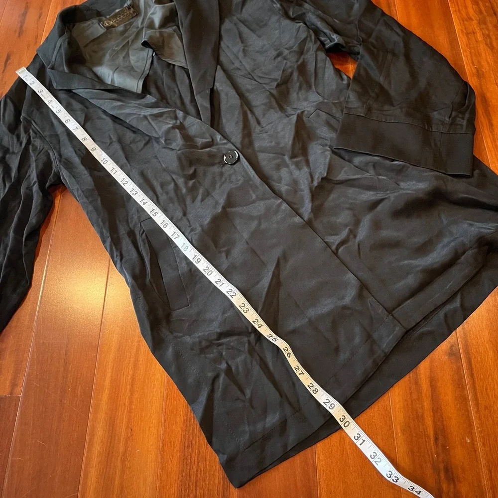 Foxblood Black Blazer‎ Top Jacket Solid Viscose Single Button New XS Extra Small